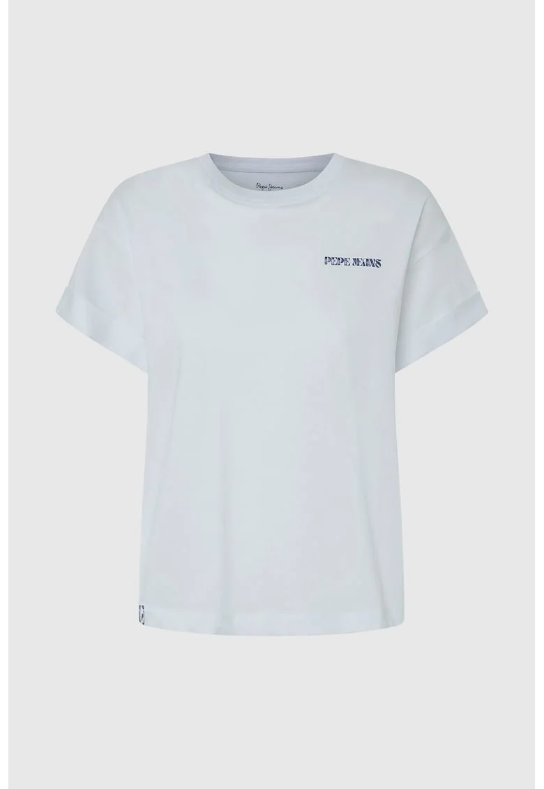 Tricou cu imprimeu text, Lila/Albastru glaciar/Bleumarin