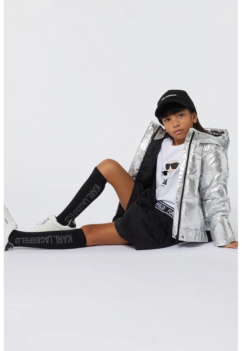 Bluza cu logo, Alb/Negru stins