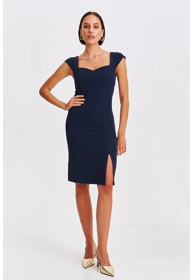 Rochie midi cambrata, Bleumarin