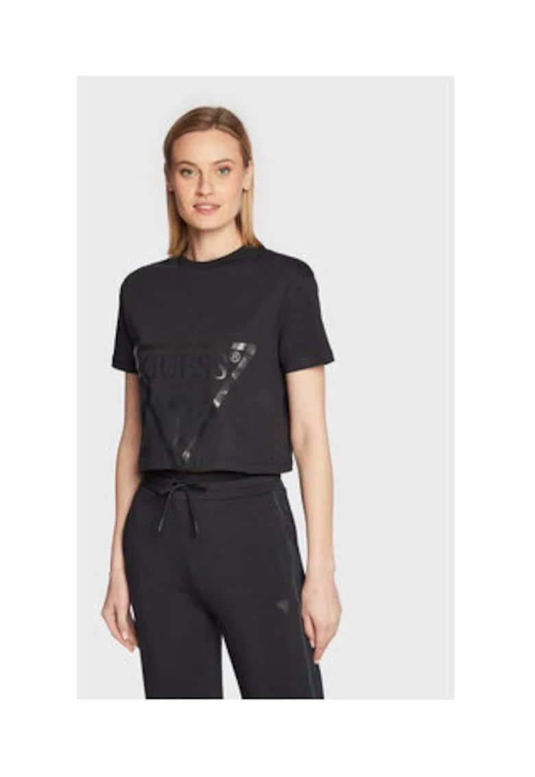Tricou crop cu logo 0000302092833