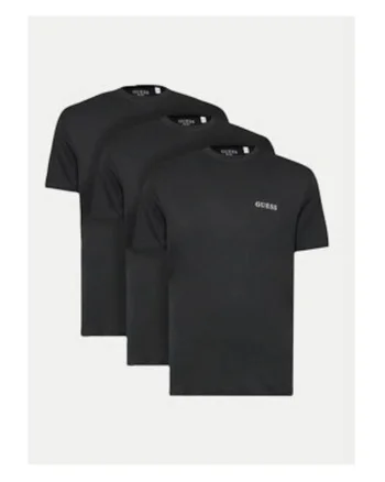 Set de 3 tricouri din bumbac cu decolteu la baza gatului