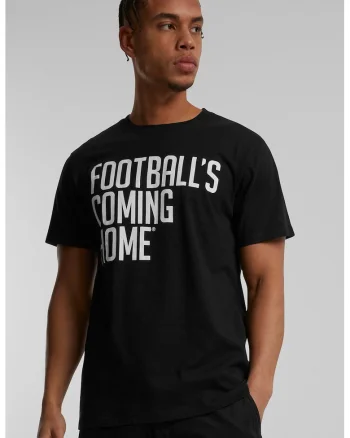 Tricou de bumbac cu imprimeu text, Negru