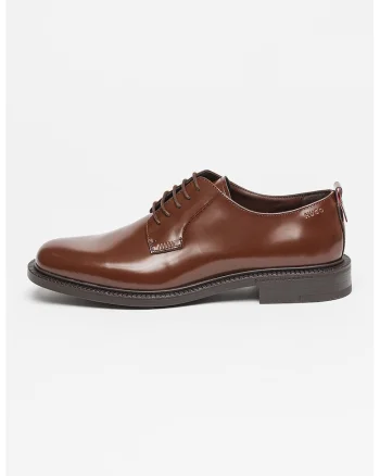 Pantofi derby de piele Lysander, Caramel