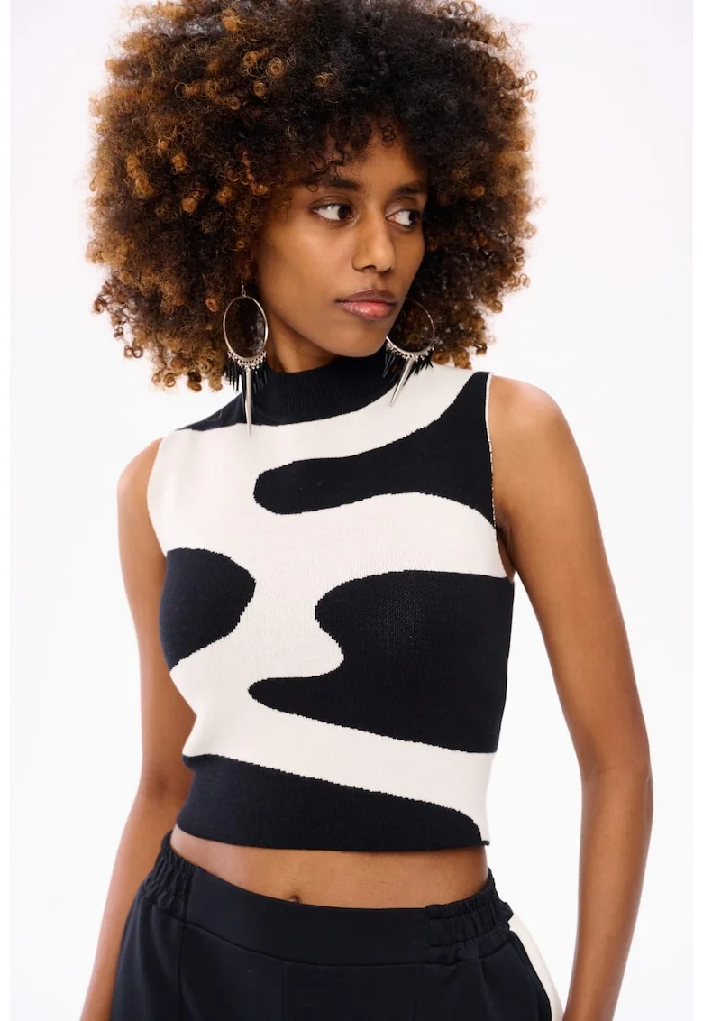 Top crop cu guler Deyon