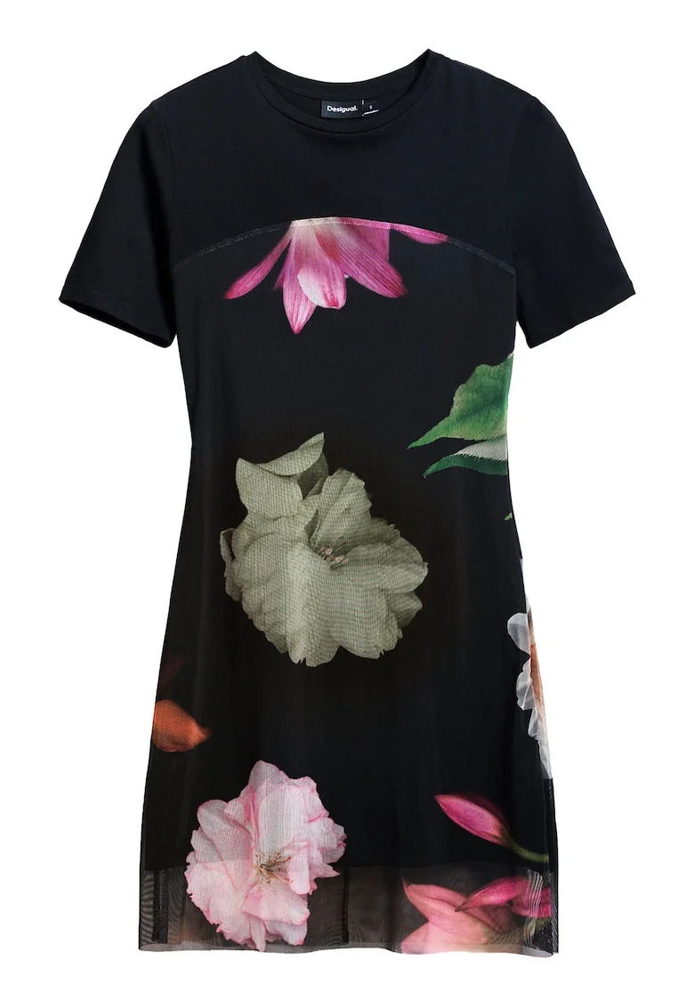 Rochie dama  25SWVK14, Poliester/Bumbac, Negru