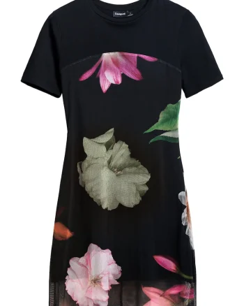 Rochie dama  25SWVK14, Poliester/Bumbac, Negru