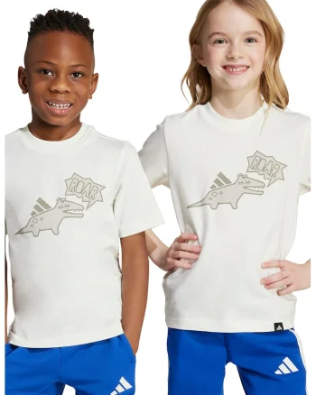 Tricou din bumbac cu imprimeu grafic si logo, Alb murdar