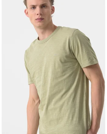 Tricou slim fit din bumbac Tegood, Verde aquamarin