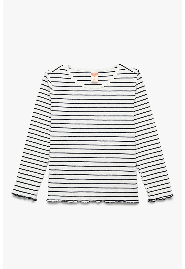 Bluza regular fit cu dungi, Alb murdar/Bleumarin