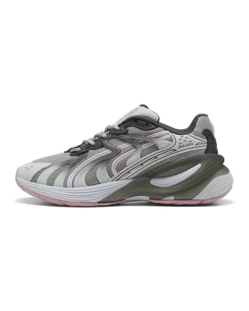 Pantofi sport Inverse wedge cu garnituri de piele, Gri deschis/Gri inchis