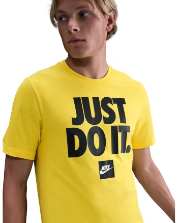 Tricou regular fit din bumbac cu imprimeu Sportswear, Negru/Galben deschis