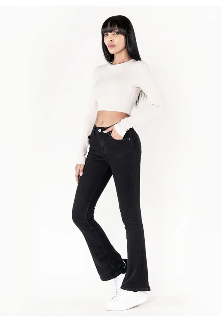 Blugi Dama Negri Evazati  P079 M8 17994, Negru