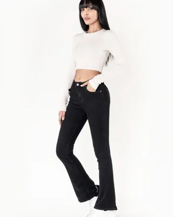 Blugi Dama Negri Evazati  P079 M8 17994, Negru