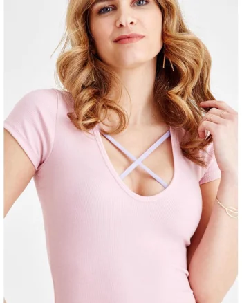 Tricou din amestec de bumbac, Roz pal