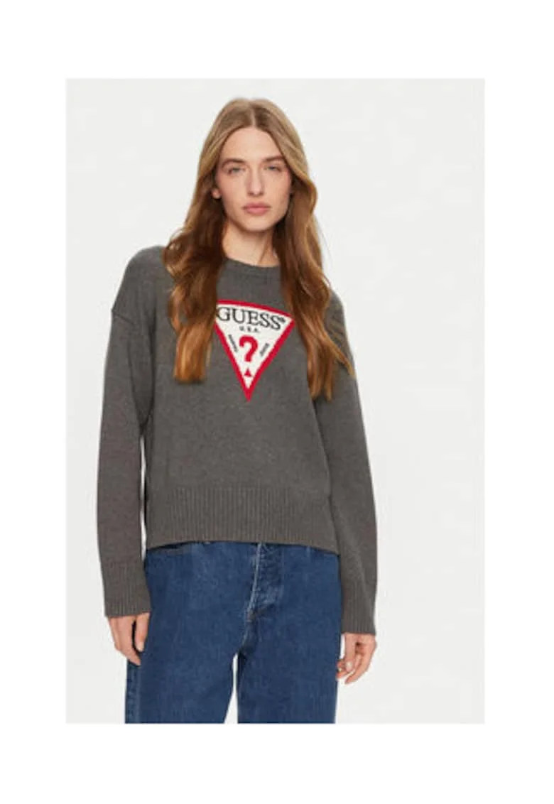 Pulover cu logo din bumbac organic