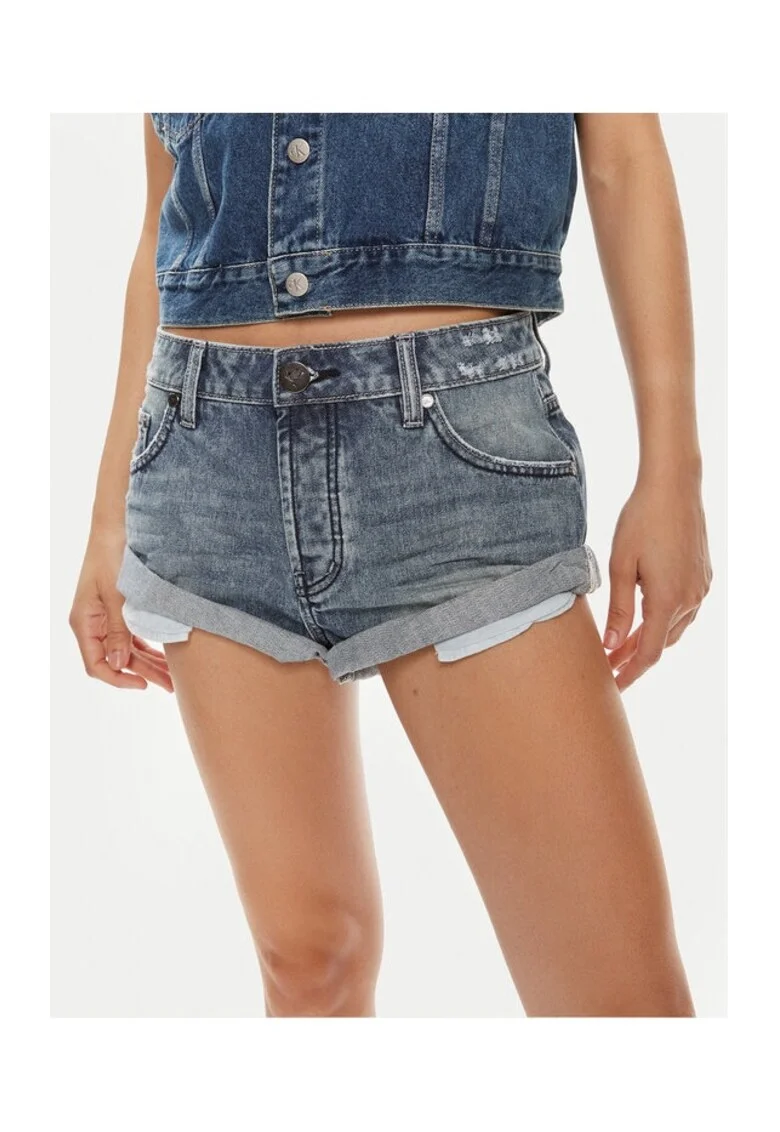 Pantaloni dama,  7194, Bumbac, Albastru
