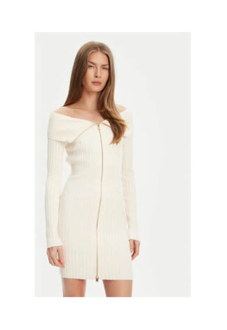Rochie tricotata, cu fermoar frontal