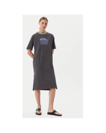 Rochie dama  EQWKD03035, Bumbac organic, Gri, Gri