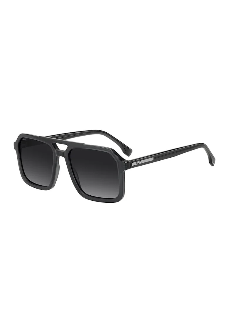 Ochelari de soare aviator cu lentile in degrade, Black Onyx/Argintiu