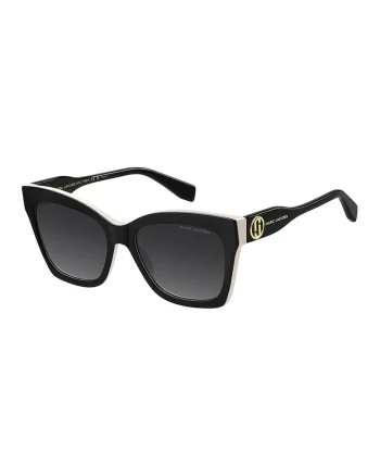 Ochelari de soare butterfly cu lentile uni, Negru/Auriu deschis/Alb murdar