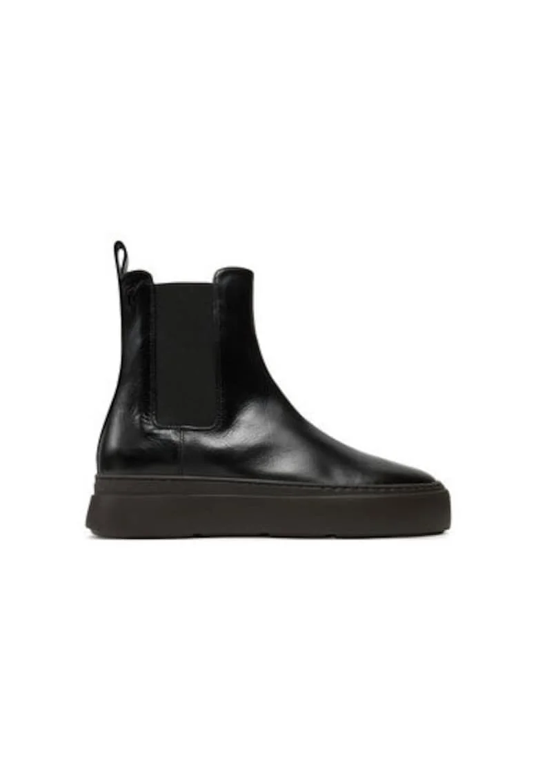 Botine cu glezna joasa barbati  IU40024, Piele naturala, Negru, Negru