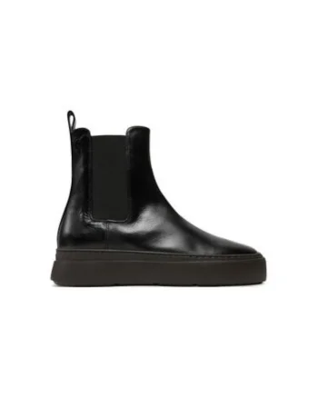 Botine cu glezna joasa barbati  IU40024, Piele naturala, Negru, Negru