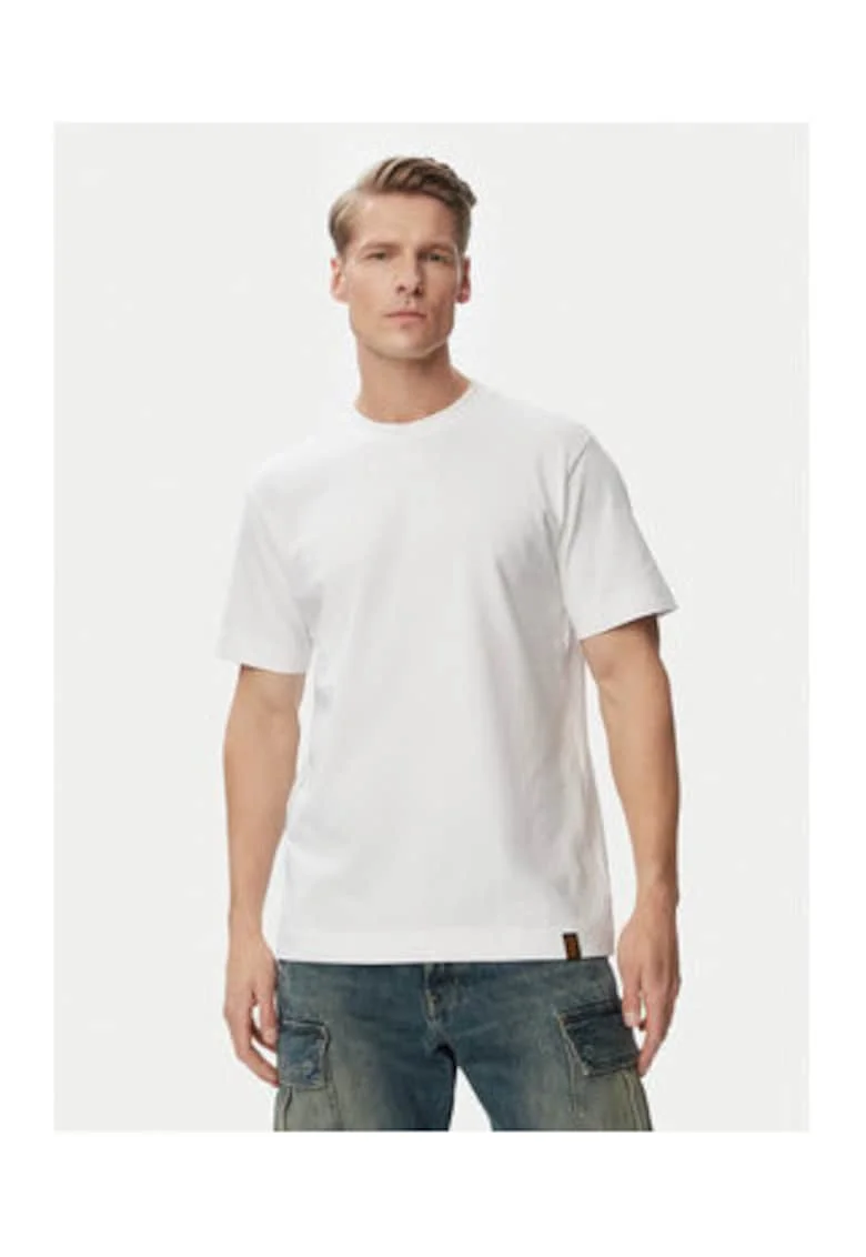 Tricou barbati,  alb, bumbac, croiala regular fit,