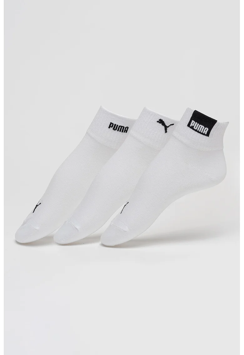 Set de sosete scurte unisex din amestec de bumbac - 3 perechi, Alb