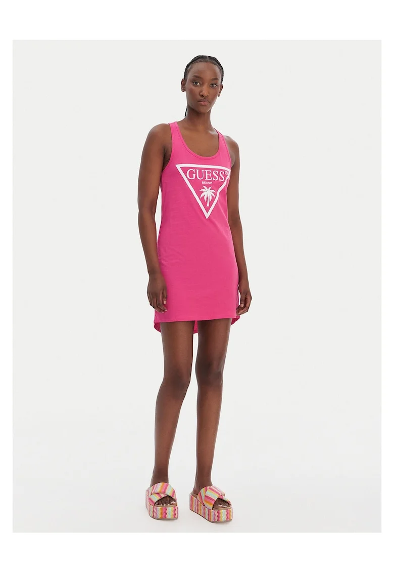 Rochie plaja  bumbac, roz, Roz