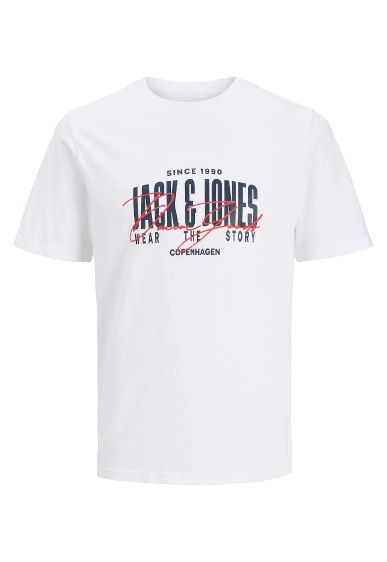 Plus Tricou la baza gatului barbati big sizes, din bumbac, Regular Fit, Alb