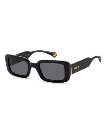 Ochelari de soare dreptunghiulari cu lentile polarizate, Auriu/Negru