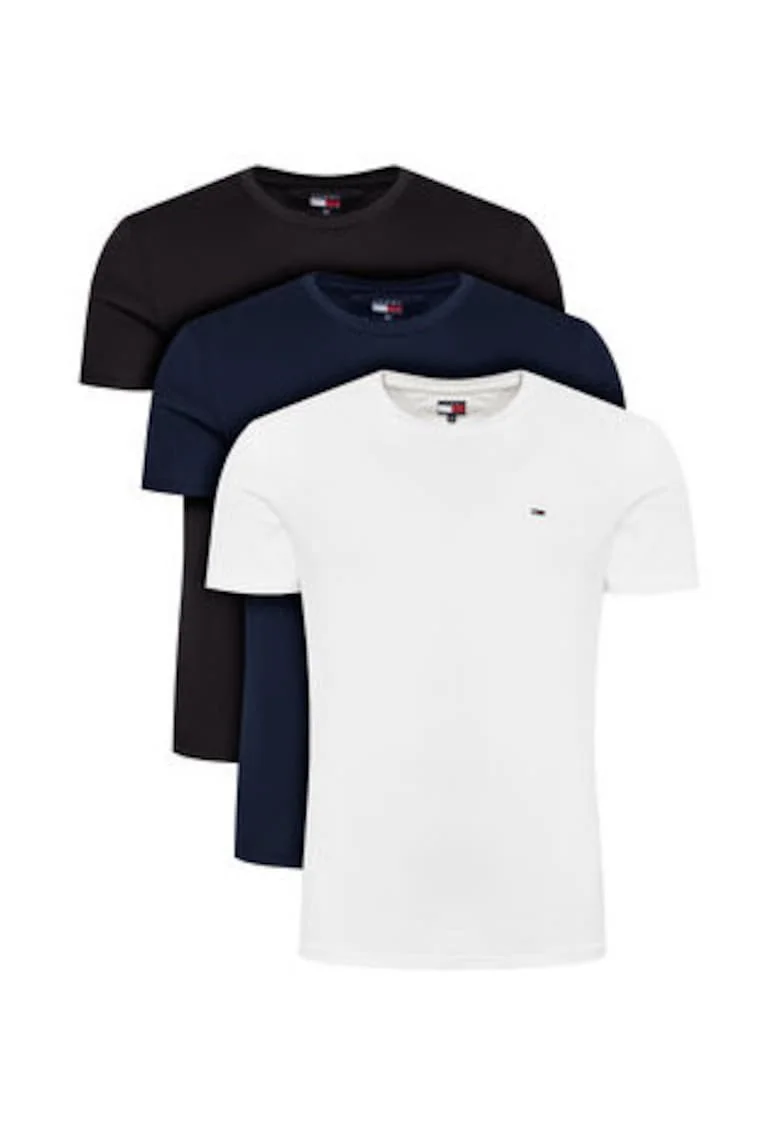 Set de tricouri slim fit cu detaliu logo - 3 piese