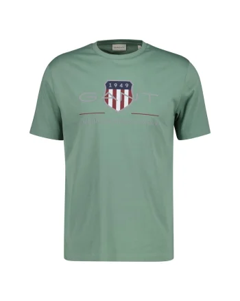 Tricou regular fit cu imprimeu logo Archive Shield, Verde menta