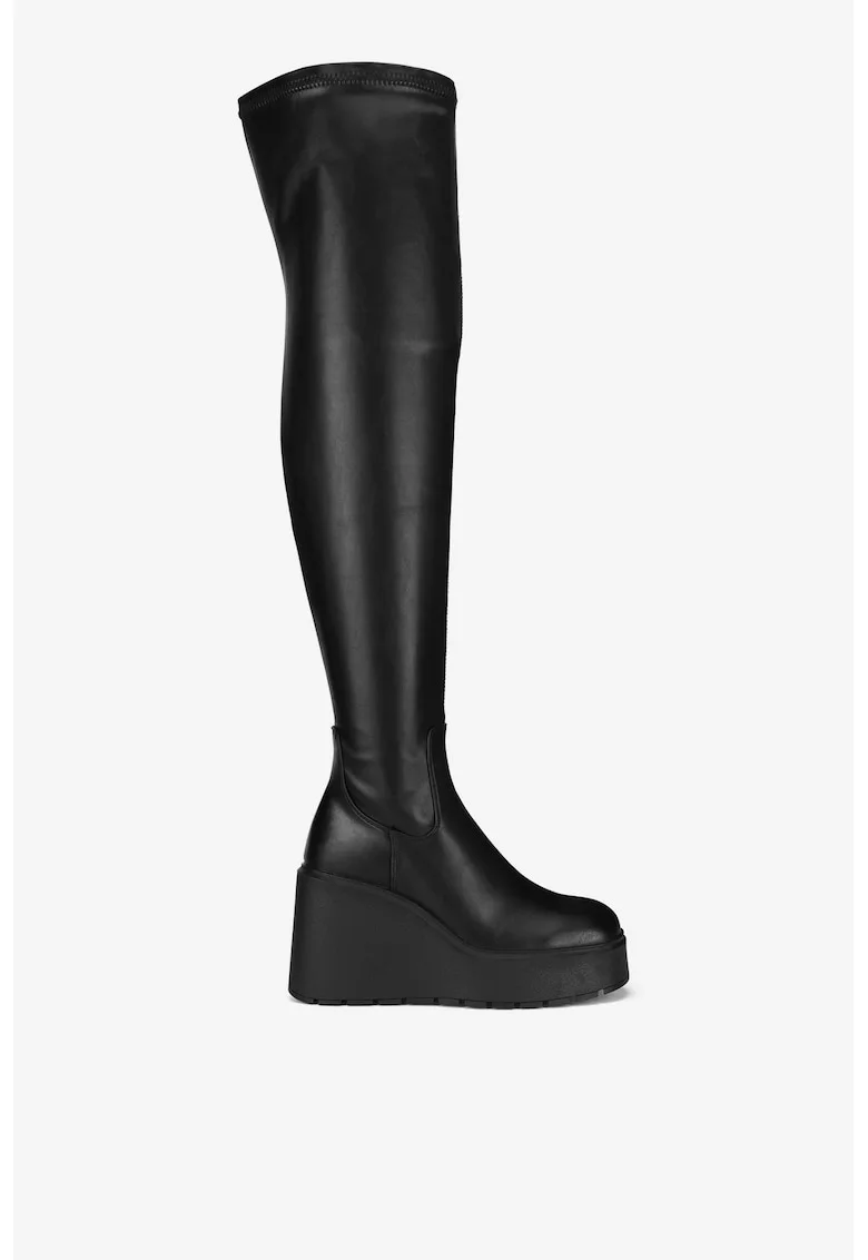 Cizme dama  5905588893455, Sintetic, Negru, Negru