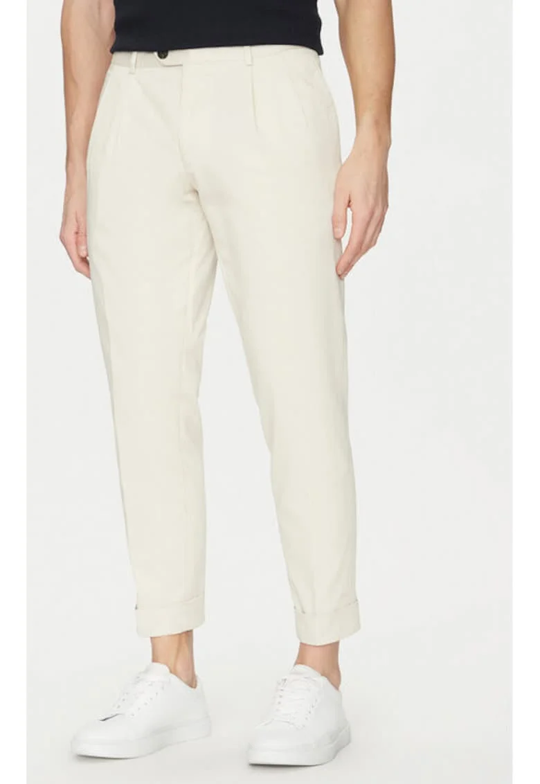 Pantaloni barbati,  304687297, Bumbac, Bej, Bej