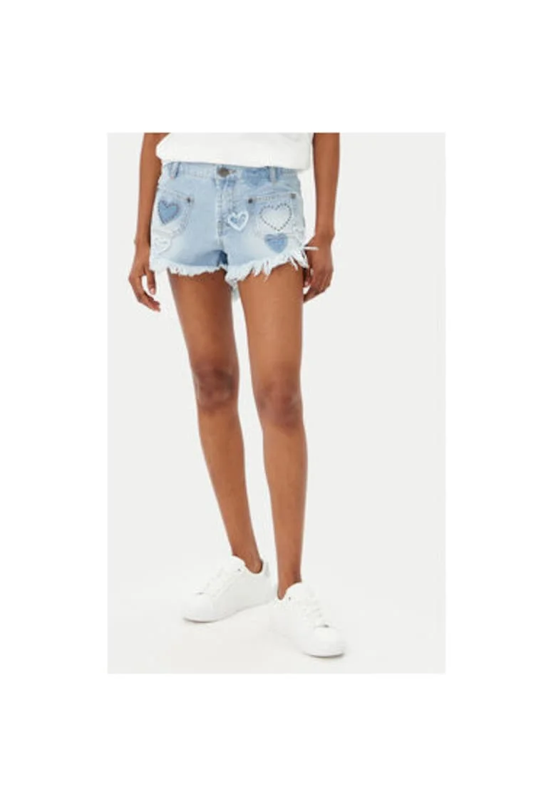 Pantaloni scurti din denim dama  26849, Bumbac, Albastru, Albastru