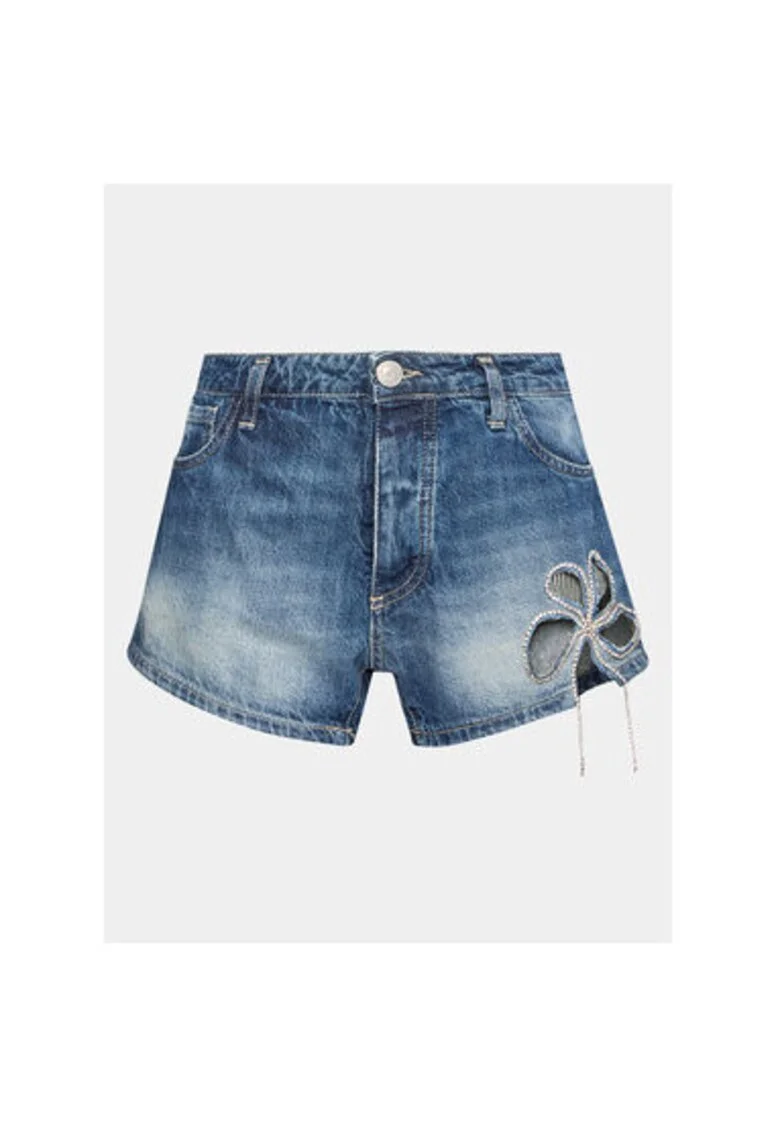 Pantaloni scurti din denim dama  D0IEEH0W6G, Bumbac, Albastru, Albastru