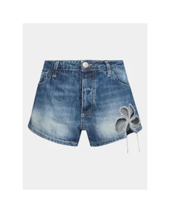 Pantaloni scurti din denim dama  D0IEEH0W6G, Bumbac, Albastru, Albastru