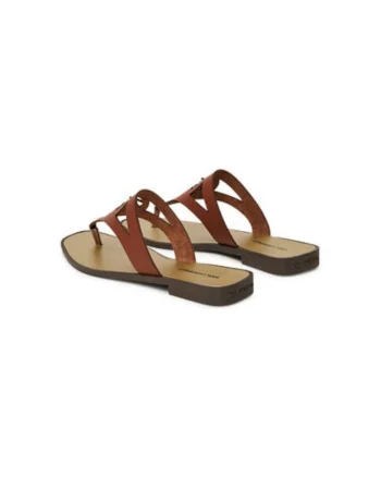 Papuci flip-flop dama  KL80407, Piele naturala, Maro, Maro