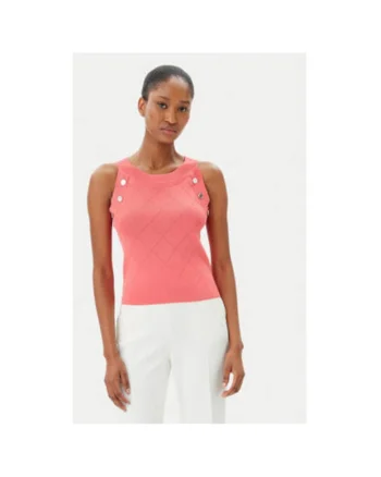 Pulover dama  ACMA001879, Viscoza/Nylon, Corai, Coral