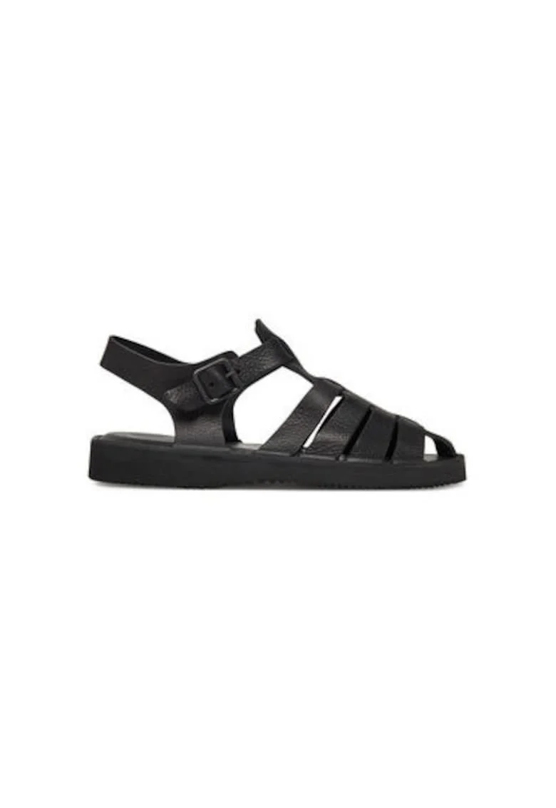 Sandale unisex  D038, Piele naturala, Negru, Negru