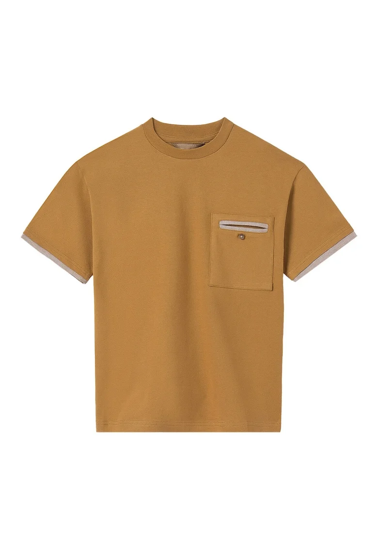 Tricou baieti  6004, Bumbac/Elastan, Maro, Maro