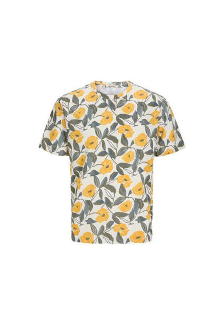 Tricou barbati Jack Jones, 12276912, Bumbac, Bej, Bej