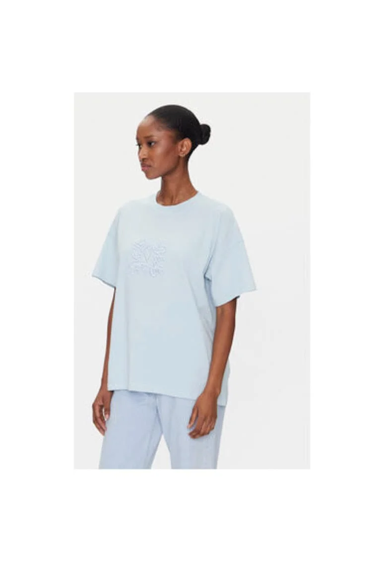 Tricou dama  RD0119, Bumbac, Albastru deschis, Albastru deschis