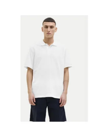 Tricou polo barbati Jack Jones, 12270150, Bumbac/Poliester, Alb, Alb