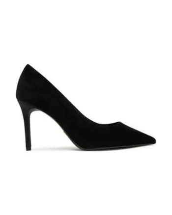 Pantofi dama,  toc inalt, piele naturala, negru,