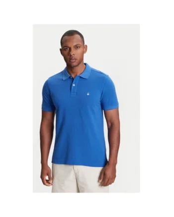 Tricou polo barbati  3089J3179, Bumbac organic, Albastru, Albastru