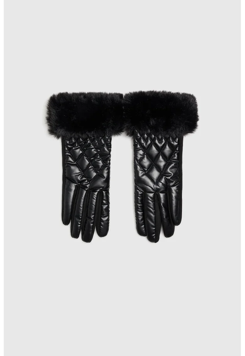 Manusi matlasate  negre, one size, din poliester
