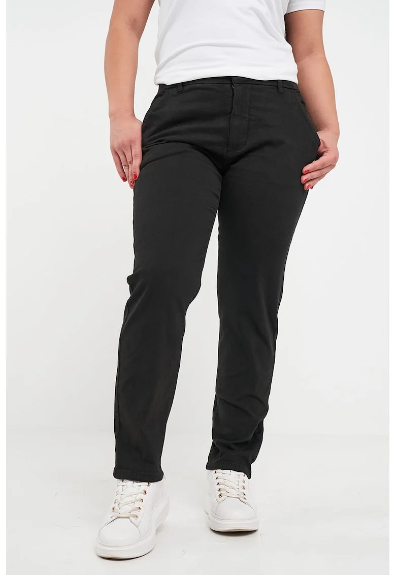Blugi chino cu talie medie, Negru