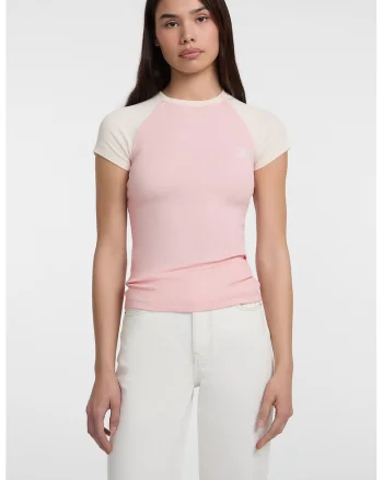 Tricou uni din amestec de bumbac, Roz deschis